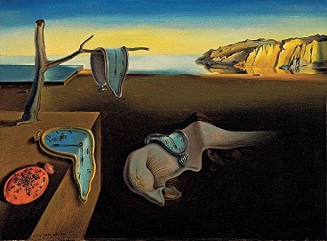 Dali's famous "melting clocks" painting, "The Persistence of Memory." Melty, soft clocks litter an otherwise apocalyptic landscape.