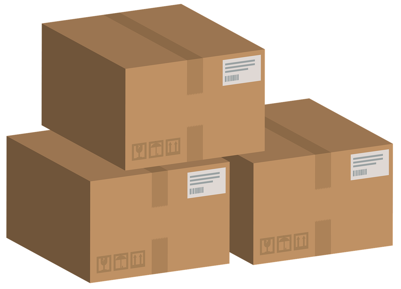 An illustration of shipping boxes being packed up.